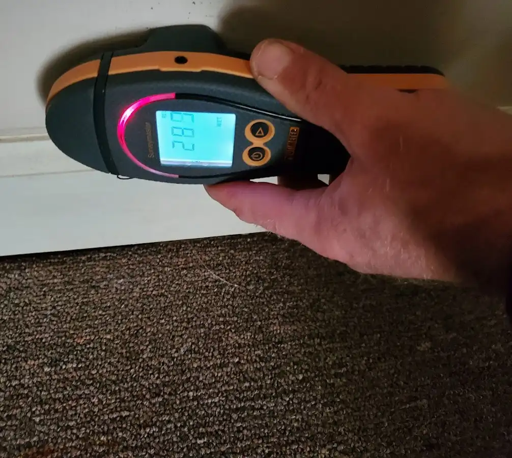 Moisture detection at baseboard during Mold Inspection & Testing in Urban Honolulu